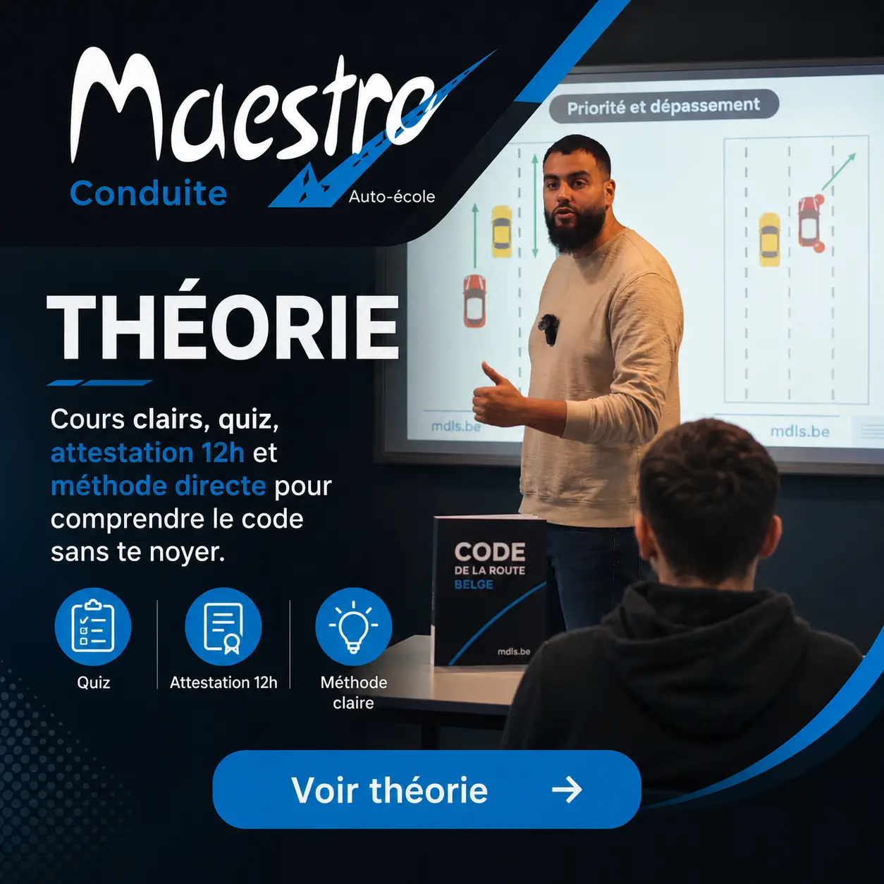 Cours théorique Maestro Conduite avec quiz et attestation 12h