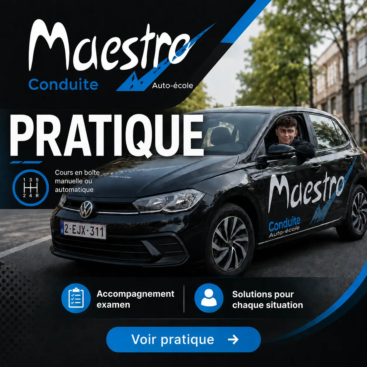 Voiture Maestro Conduite pour les cours pratiques